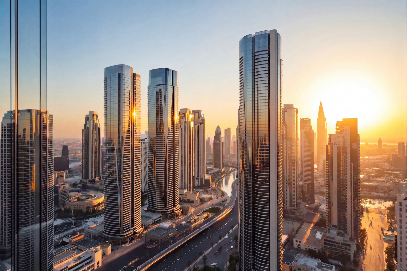 Dubai skyline near i-Rise Tower